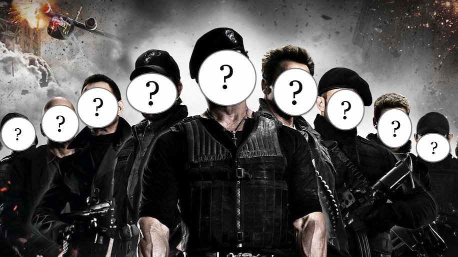 poster from The Expendables but with quesiton marks over each face